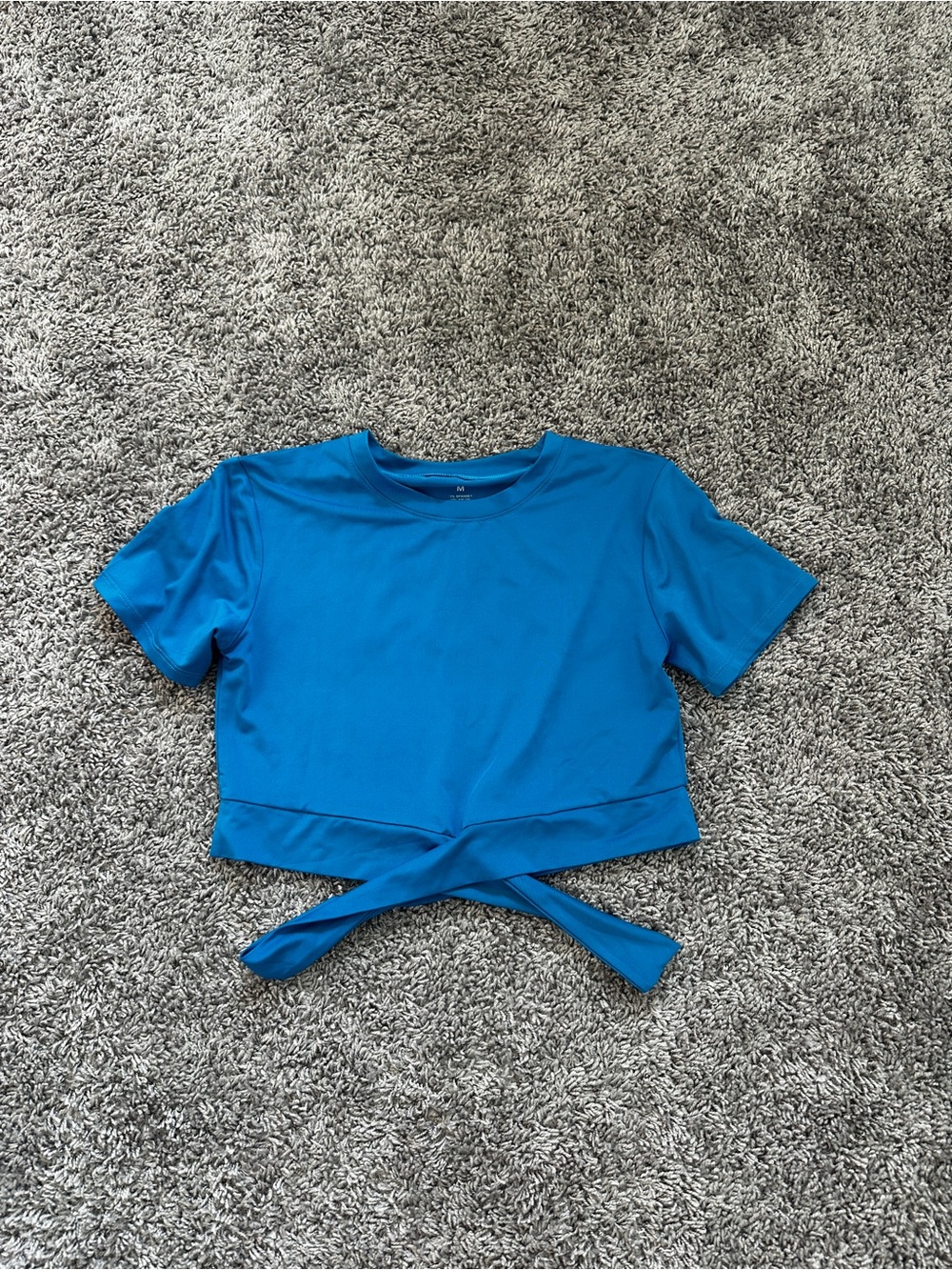 NVGTN blue crop workout top
